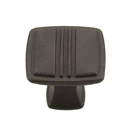 RK International [CK-161-RB] Die Cast Zinc Cabinet Knob - Alder Series - Square w/ Middle Lines - Oil Rubbed Bronze Finish - 1 1/4" Sq.