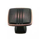 RK International [CK-161-VB] Die Cast Zinc Cabinet Knob - Alder Series - Square w/ Middle Lines - Valencia Bronze Finish - 1 1/4" Sq.