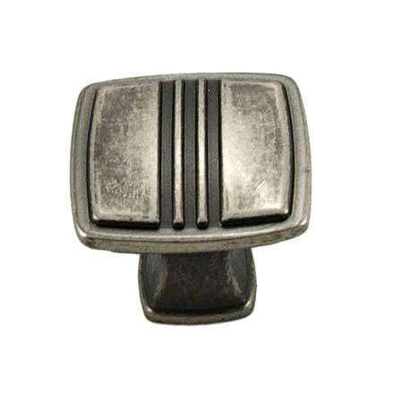 RK International [CK-161-WN] Die Cast Zinc Cabinet Knob - Alder Series - Square w/ Middle Lines - Weathered Nickel Finish - 1 1/4" Sq.
