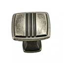 RK International [CK-161-WN] Die Cast Zinc Cabinet Knob - Alder Series - Square w/ Middle Lines - Weathered Nickel Finish - 1 1/4" Sq.
