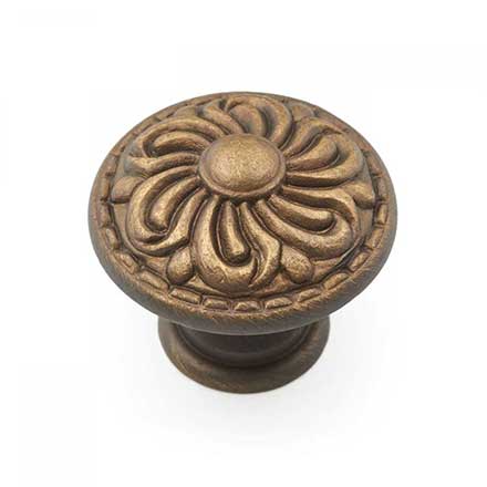 RK International [CK-120-AE] Solid Brass Cabinet Knob - Augustine Series - Antique English Finish - 1 3/8&quot; Dia.