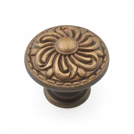 RK International [CK-120-AE] Solid Brass Cabinet Knob - Augustine Series - Antique English Finish - 1 3/8&quot; Dia.