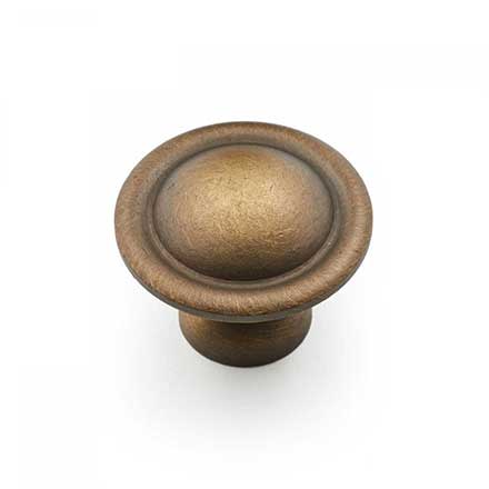 RK International [CK-9303-AE] Solid Brass Cabinet Knob - Small Smooth Dome - Antique English Finish - 1 1/4" Dia.