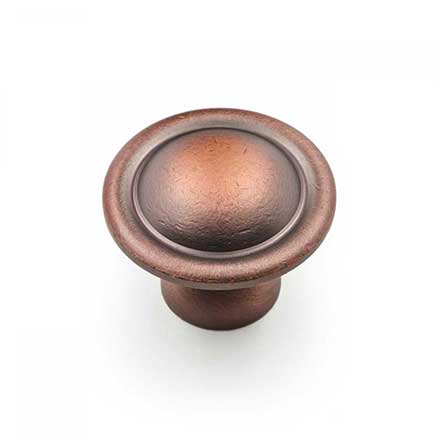 RK International [CK-9303-DC] Solid Brass Cabinet Knob - Small Smooth Dome - Distressed Copper Finish - 1 1/4" Dia.