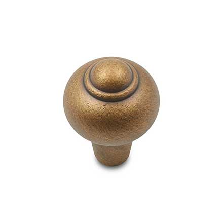 RK International [CK-9306-AE] Solid Brass Cabinet Knob - Solid Round w/ Tip - Antique English Finish - 1" Dia.