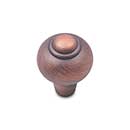 RK International [CK-9306-DC] Solid Brass Cabinet Knob - Solid Round w/ Tip - Distressed Copper Finish - 1&quot; Dia.