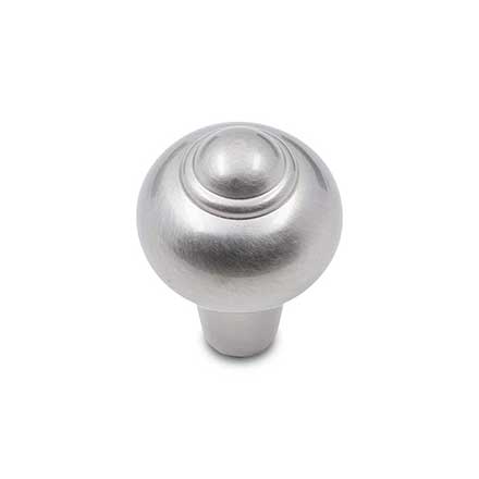 RK International [CK-9306-P] Solid Brass Cabinet Knob - Solid Round w/ Tip - Satin Nickel Finish - 1&quot; Dia.
