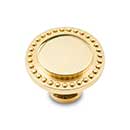 RK International [CK-2213-BT] Solid Brass Cabinet Knob - Beaded Edge - Polished Brass Finish - 1 1/4&quot; Dia.