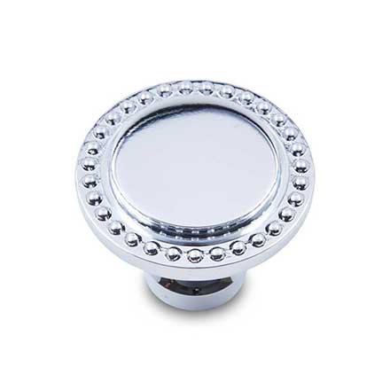 RK International [CK-2213-C] Solid Brass Cabinet Knob - Beaded Edge - Chrome Finish - 1 1/4" Dia.