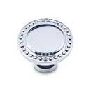 RK International [CK-2213-C] Solid Brass Cabinet Knob - Beaded Edge - Chrome Finish - 1 1/4" Dia.
