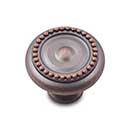 RK International [CK-2222-DC] Solid Brass Cabinet Knob - Beaded Edge w/ Tip - Distressed Copper Finish - 1 1/4" Dia.