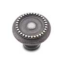 RK International [CK-2222-DN] Solid Brass Cabinet Knob - Beaded Edge w/ Tip - Distressed Nickel Finish - 1 1/4" Dia.