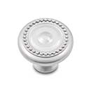 RK International [CK-2222-P] Solid Brass Cabinet Knob - Beaded Edge w/ Tip - Satin Nickel Finish - 1 1/4" Dia.