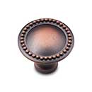 RK International [CK-9310-DC] Solid Brass Cabinet Knob - Plain w/ Beaded Edge - Distressed Copper Finish - 1 1/2" Dia.