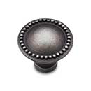 RK International [CK-9310-DN] Solid Brass Cabinet Knob - Plain w/ Beaded Edge - Distressed Nickel Finish - 1 1/2" Dia.