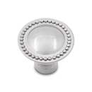 RK International [CK-9310-P] Solid Brass Cabinet Knob - Plain w/ Beaded Edge - Satin Nickel Finish - 1 1/2" Dia.