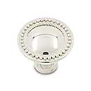 RK International [CK-9310-PN] Solid Brass Cabinet Knob - Plain w/ Beaded Edge - Polished Nickel Finish - 1 1/2" Dia.