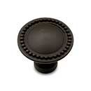 RK International [CK-9310-RB] Solid Brass Cabinet Knob - Plain w/ Beaded Edge - Oil Rubbed Bronze Finish - 1 1/2" Dia.