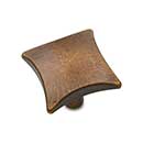 RK International [CK-9316-AE] Solid Brass Cabinet Knob - Square w/ Four Curves - Antique English Finish - 1 1/8" Sq.