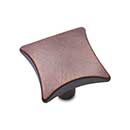 RK International [CK-9316-DC] Solid Brass Cabinet Knob - Square w/ Four Curves - Distressed Copper Finish - 1 1/8" Sq.
