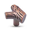 RK International [CK-201-DC] Solid Brass Cabinet Knob - Branch - Distressed Copper Finish - 1 1/2" L