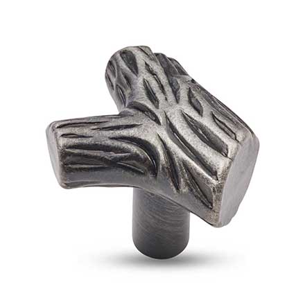 RK International [CK-201-DN] Solid Brass Cabinet Knob - Branch - Distressed Nickel Finish - 1 1/2&quot; L