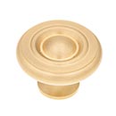 RK International [CK-4243-SB] Solid Brass Cabinet Knob - Large Solid Georgian - Satin Brass Finish - 1 1/2" Dia.