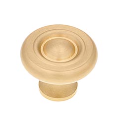 RK International [CK-4244-SB] Solid Brass Cabinet Knob - Small Solid Georgian - Satin Brass Finish - 1 1/4&quot; Dia.