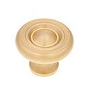 RK International [CK-4244-SB] Solid Brass Cabinet Knob - Small Solid Georgian - Satin Brass Finish - 1 1/4" Dia.