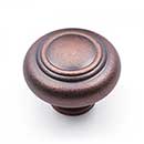 RK International [CK-707-DC] Solid Brass Cabinet Knob - Large Double Ringed - Distressed Copper Finish - 1 1/2" Dia.