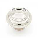 RK International [CK-707-PN] Solid Brass Cabinet Knob - Large Double Ringed - Polished Nickel Finish - 1 1/2" Dia.