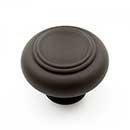 RK International [CK-707-RB] Solid Brass Cabinet Knob - Large Double Ringed - Oil Rubbed Bronze Finish - 1 1/2" Dia.