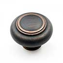 RK International [CK-707-VB] Solid Brass Cabinet Knob - Large Double Ringed - Valencia Bronze Finish - 1 1/2&quot; Dia.