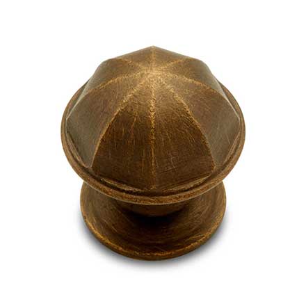 RK International [CK-192-AE] Solid Brass Cabinet Knob - Contoured Dome - Antique English Finish - 1 1/16" Dia.