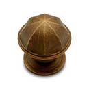 RK International [CK-192-AE] Solid Brass Cabinet Knob - Contoured Dome - Antique English Finish - 1 1/16" Dia.