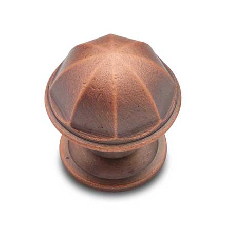 RK International [CK-192-DC] Solid Brass Cabinet Knob - Contoured Dome - Distressed Copper Finish - 1 1/16" Dia.