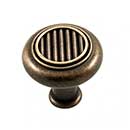 RK International [CK-140-BE] Die Cast Zinc Cabinet Knob - Corcoran Series - Lines in Middle - Brushed English Finish - 1 1/4" Dia.