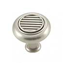 RK International [CK-140-P] Die Cast Zinc Cabinet Knob - Corcoran Series - Lines in Middle - Satin Nickel Finish - 1 1/4" Dia.