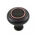 RK International [CK-140-VB] Die Cast Zinc Cabinet Knob - Corcoran Series - Lines in Middle - Valencia Bronze Finish - 1 1/4" Dia.