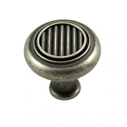 RK International [CK-140-WN] Die Cast Zinc Cabinet Knob - Corcoran Series - Lines in Middle - Weathered Nickel Finish - 1 1/4" Dia.