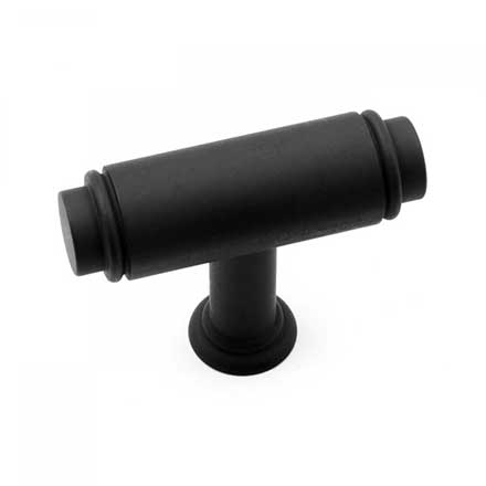 RK International [CK-780-BL] Solid Brass Cabinet Knob - Large Cylinder - Flat Black Finish - 1 13/16" L