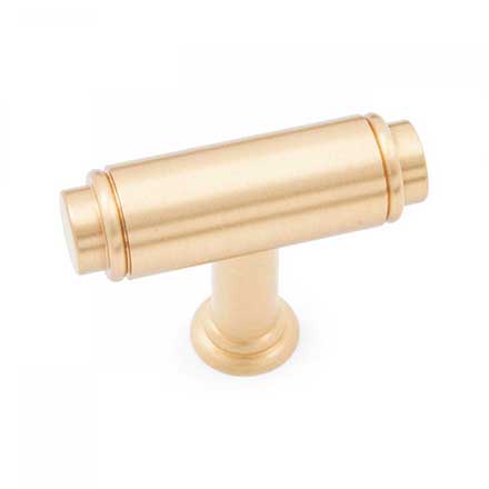 RK International [CK-780-SB] Solid Brass Cabinet Knob - Large Cylinder - Satin Brass Finish - 1 13/16" L
