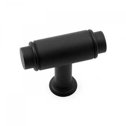 RK International [CK-781-BL] Solid Brass Cabinet Knob - Small Cylinder - Flat Black Finish - 1 5/8" L