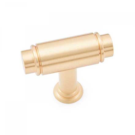 RK International [CK-781-SB] Solid Brass Cabinet Knob - Small Cylinder - Satin Brass Finish - 1 5/8" L