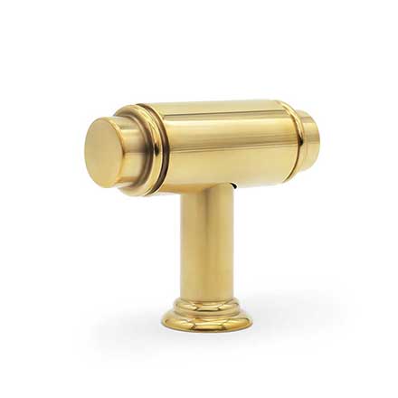 RK International [CK-781-ULB] Solid Brass Cabinet Knob - Small Cylinder - Polished Brass Unlacquered Finish - 1 5/8" L