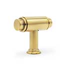 RK International [CK-781-ULB] Solid Brass Cabinet Knob - Small Cylinder - Polished Brass Unlacquered Finish - 1 5/8" L