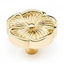 RK International [CK-183] Solid Brass Cabinet Knob - Daisy - Polished Brass Finish - 1 1/4" Dia.