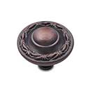 RK International [CK-760-DC] Solid Brass Cabinet Knob - Large Deco-Leaf Edge - Distressed Copper Finish - 1 1/2" Dia.