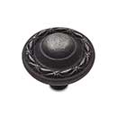RK International [CK-760-DN] Solid Brass Cabinet Knob - Large Deco-Leaf Edge - Distressed Nickel Finish - 1 1/2" Dia.