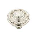 RK International [CK-760-PN] Solid Brass Cabinet Knob - Large Deco-Leaf Edge - Polished Nickel Finish - 1 1/2" Dia.